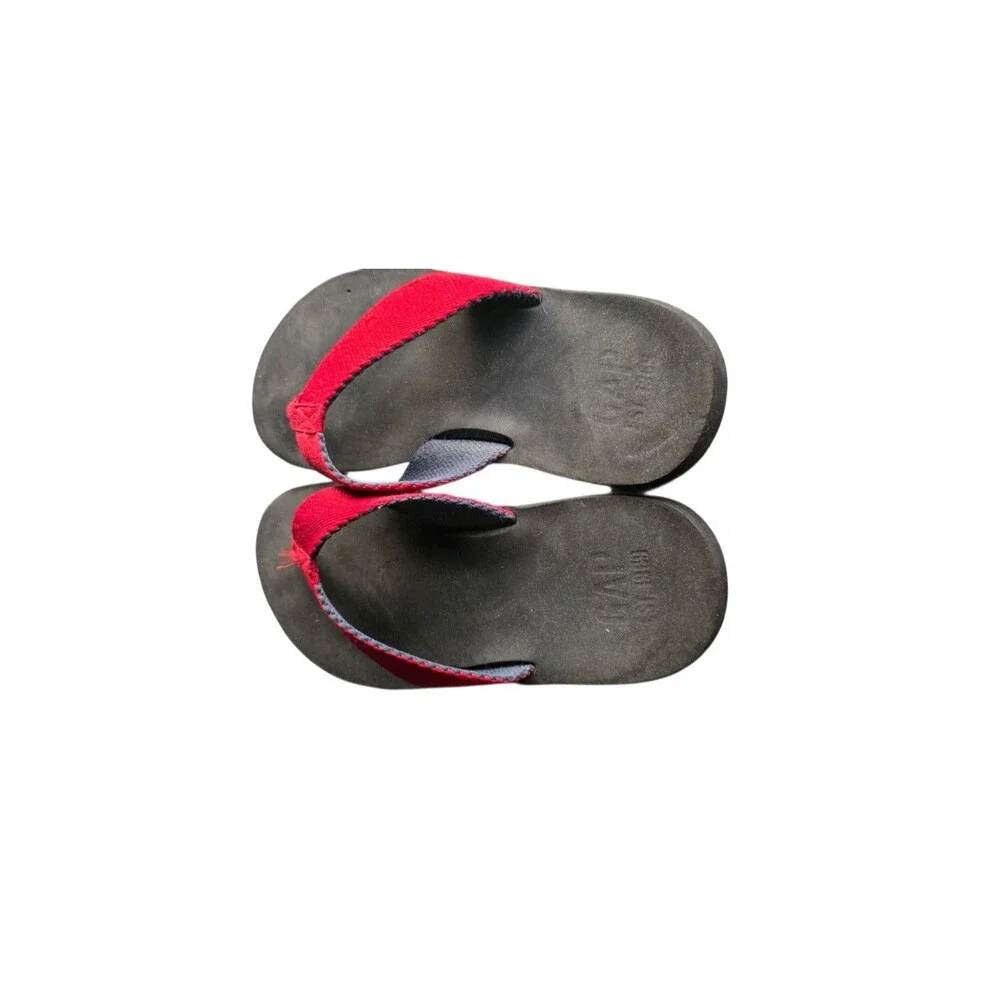 GAP Men's Flip Flops Sz 8-9 Maroon Canvas Strap Sandals